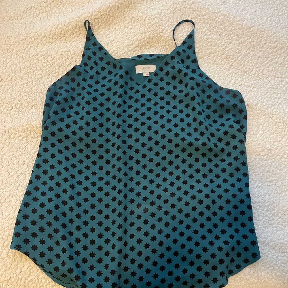 LOFT blue and black tank top